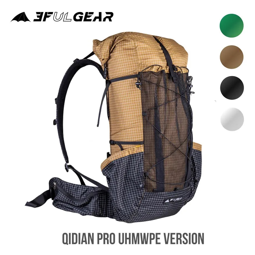 3F UL GEAR QiDian Pro Ultralight Backpack - 40-50L Outdoor Hiking & Camping Pack