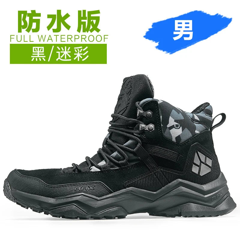 RAX Waterproof Mid-Top Hiking Boots - Men's & Women's Outdoor Trekking Shoes