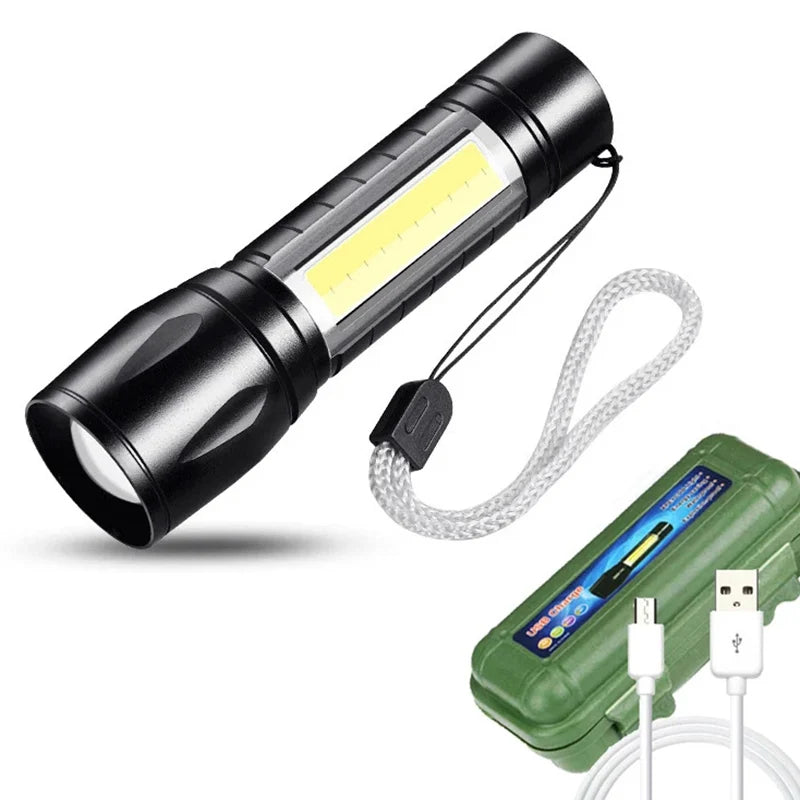 Rechargeable Mini LED Flashlight - 2000 Lumen Waterproof Tactical Torch