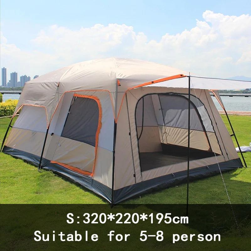 Family Camping Tent - 5-8 Person Double Layer Waterproof Shelter