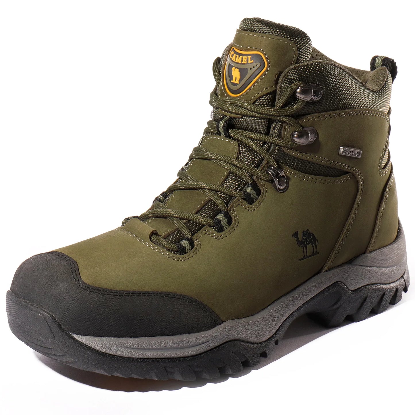 Camel Waterproof Hiking Boots - High-Top Tactical Outdoor Shoes