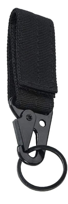 Tactical Carabiner Clip with Nylon Belt Loop - Heavy-Duty Metal Hook for Outdoor Activities