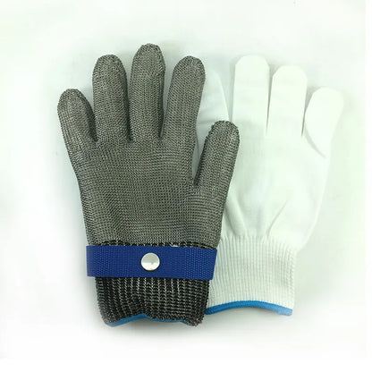 Professional Cut-Resistant Safety Gloves - Stainless Steel Mesh Protection