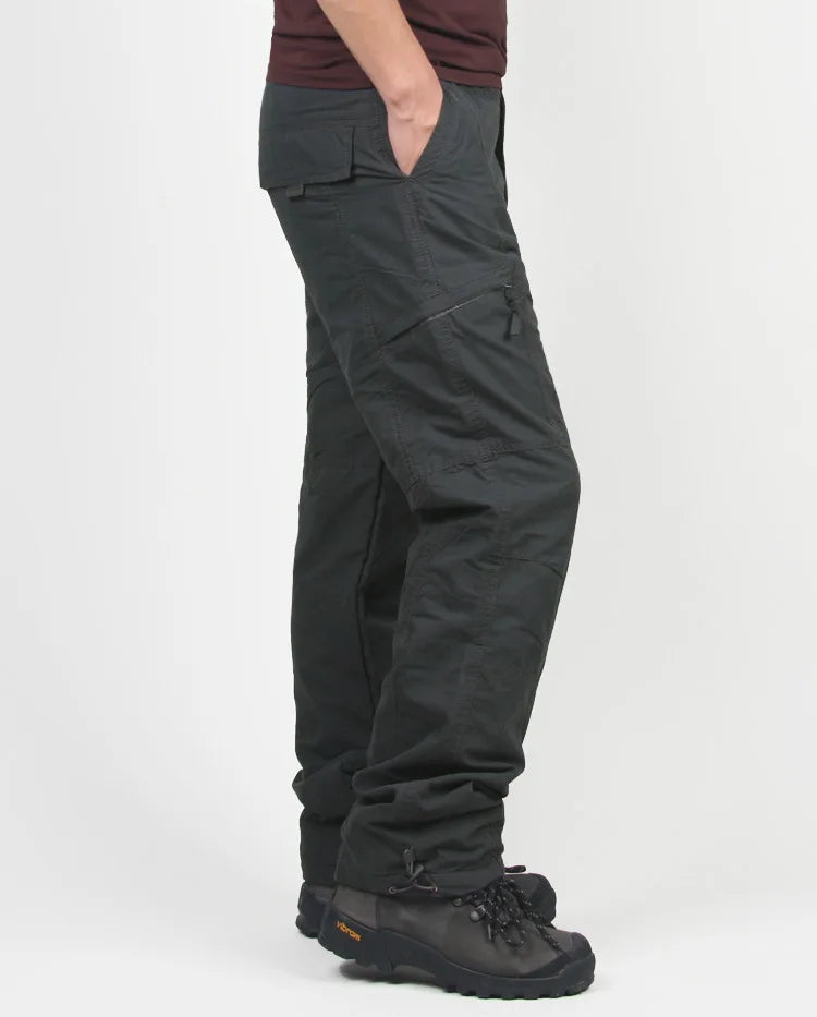 Men's Double-Layer Thermal Cargo Pants - Winter Tactical Trousers