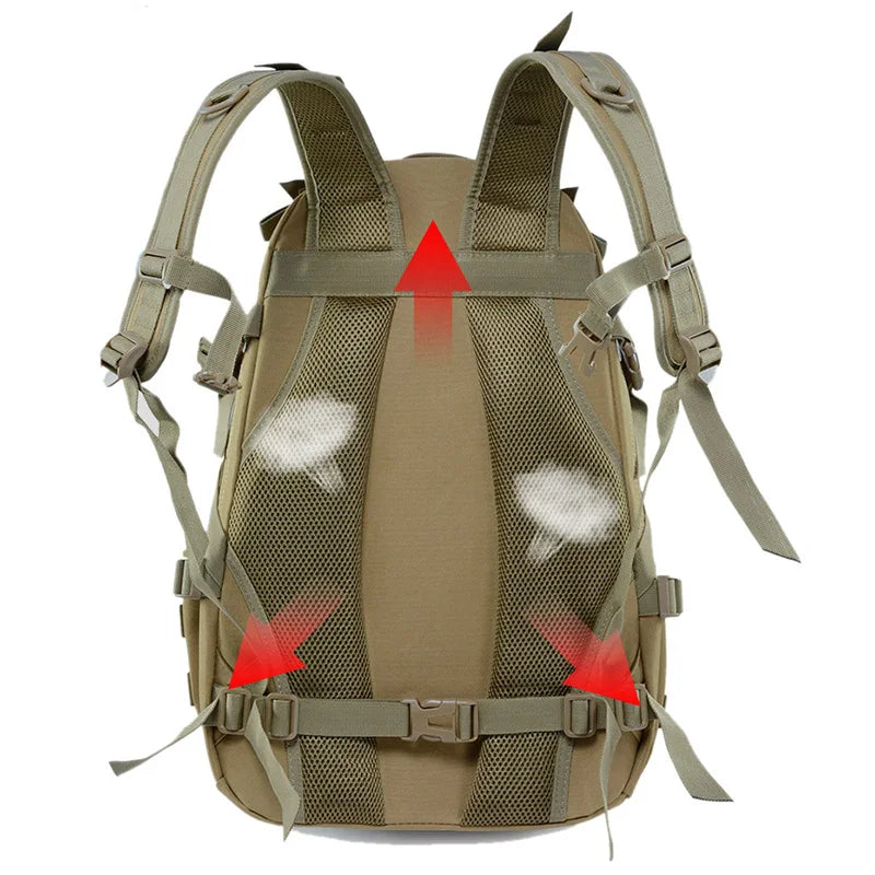 Tactical Camping Backpack - 40L Outdoor Hiking Rucksack with MOLLE System