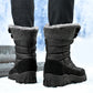 Men's Waterproof Winter Snow Boots - Insulated Hiking Boots with Plush Lining
