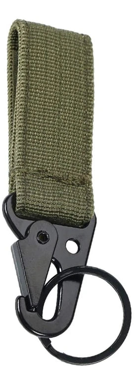 Tactical Carabiner Clip with Nylon Belt Loop - Heavy-Duty Metal Hook for Outdoor Activities