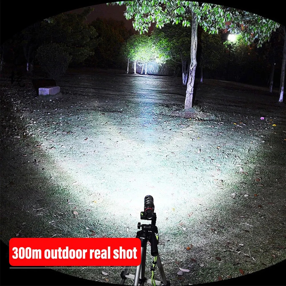 Professional LED Flashlight - 1000 Lumen Rechargeable Tactical Torch