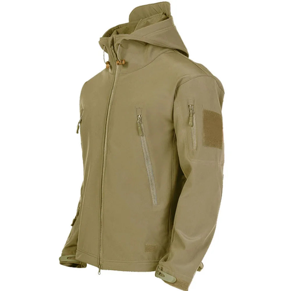 Men's Tactical Soft Shell Jacket - Windproof & Waterproof Military Combat Coat