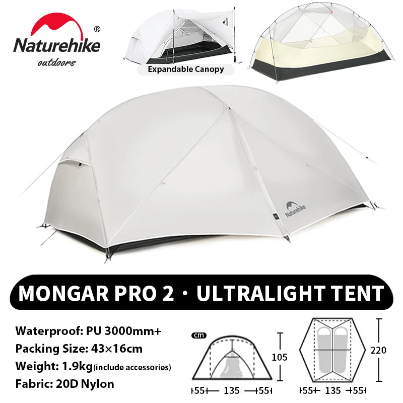 Naturehike Mongar UL PRO 2-Person Ultralight Camping Tent
