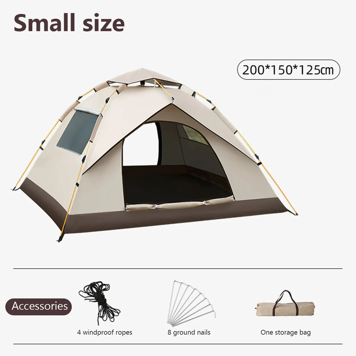 Premium 4-Season Automatic Camping Tent - Waterproof & UV-Resistant for 3-4 People