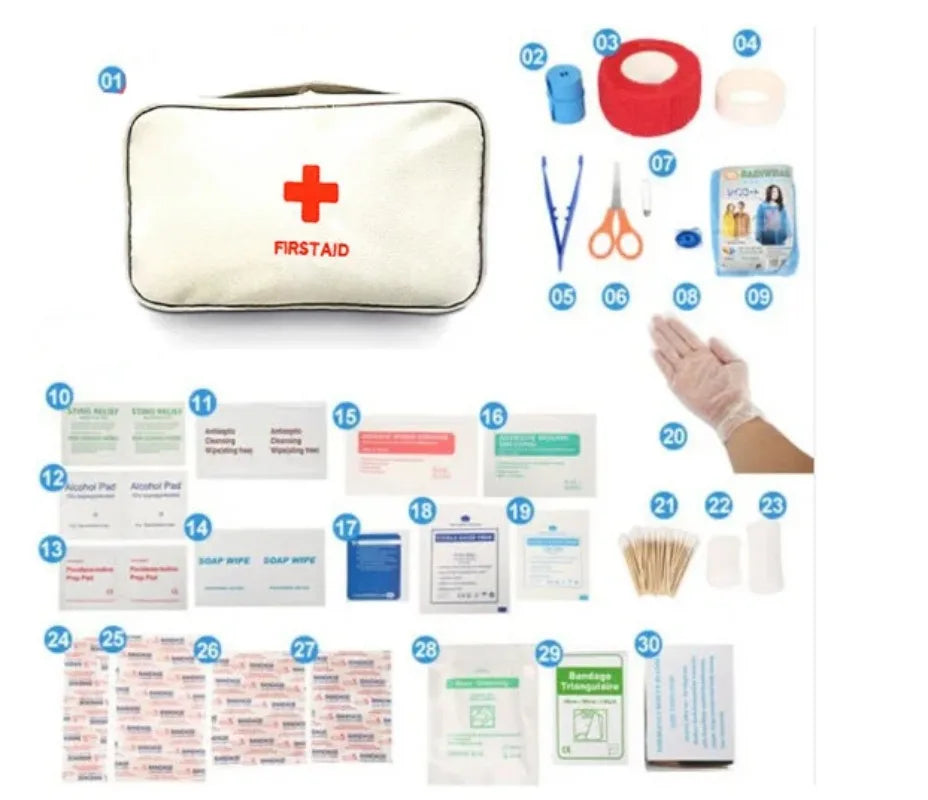 Professional Empty First Aid Kit - Large Portable Emergency Medical Bag