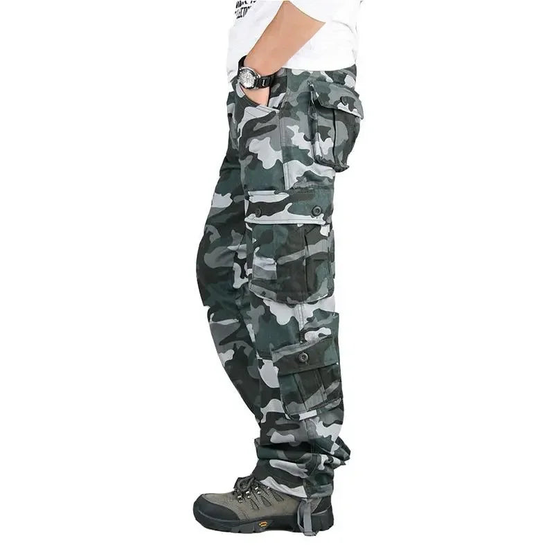 Men's Tactical Cargo Pants - Cotton Outdoor Work Trousers
