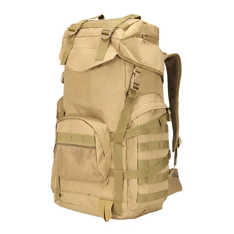 60L Tactical Camping Backpack - Waterproof MOLLE Hiking Rucksack
