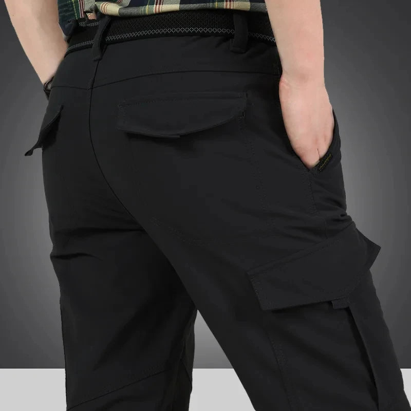Men's Fleece-Lined Cargo Pants - Winter Thermal Tactical Trousers