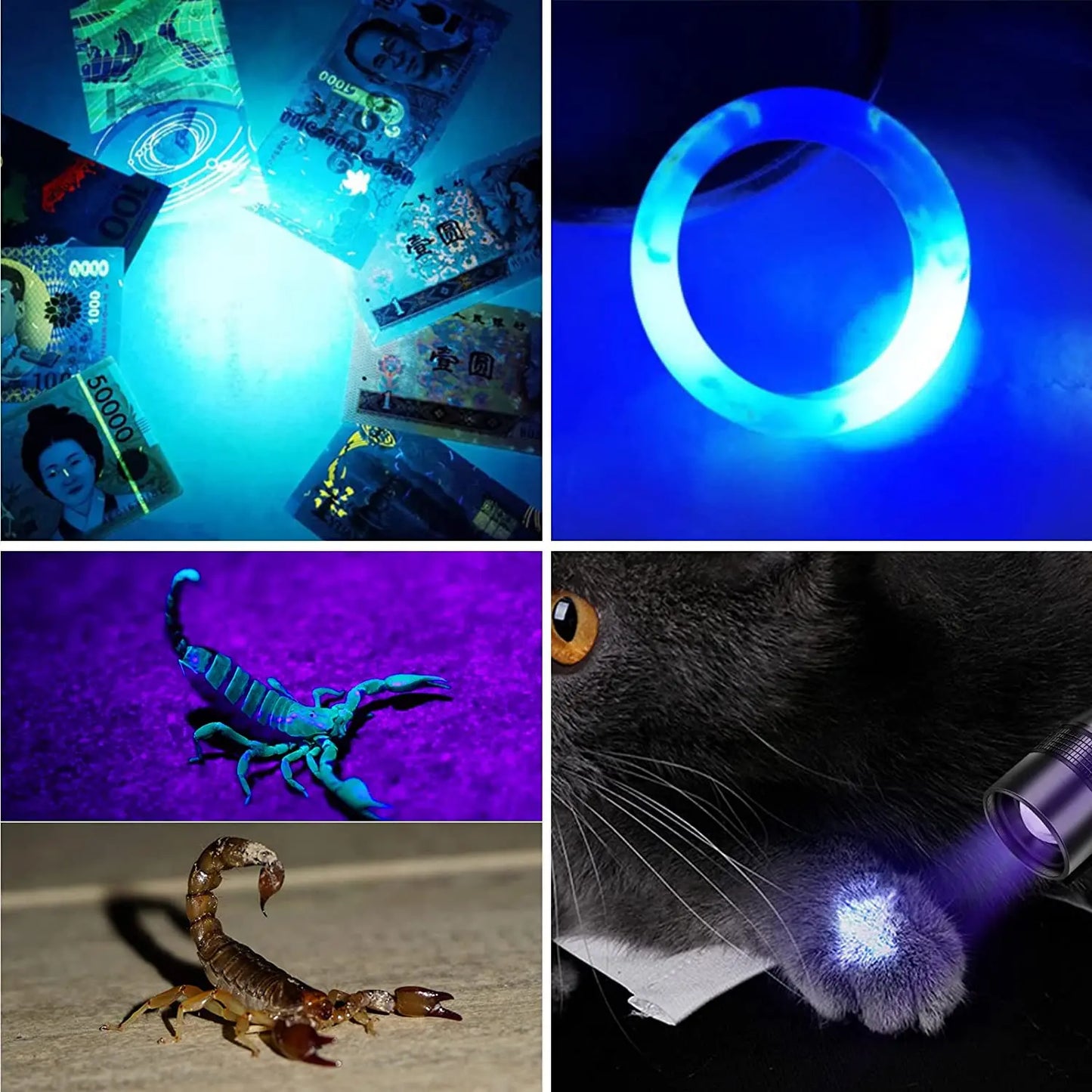 3-in-1 Professional LED Flashlight with UV Light & Magnetic Base - 1200 Lumens