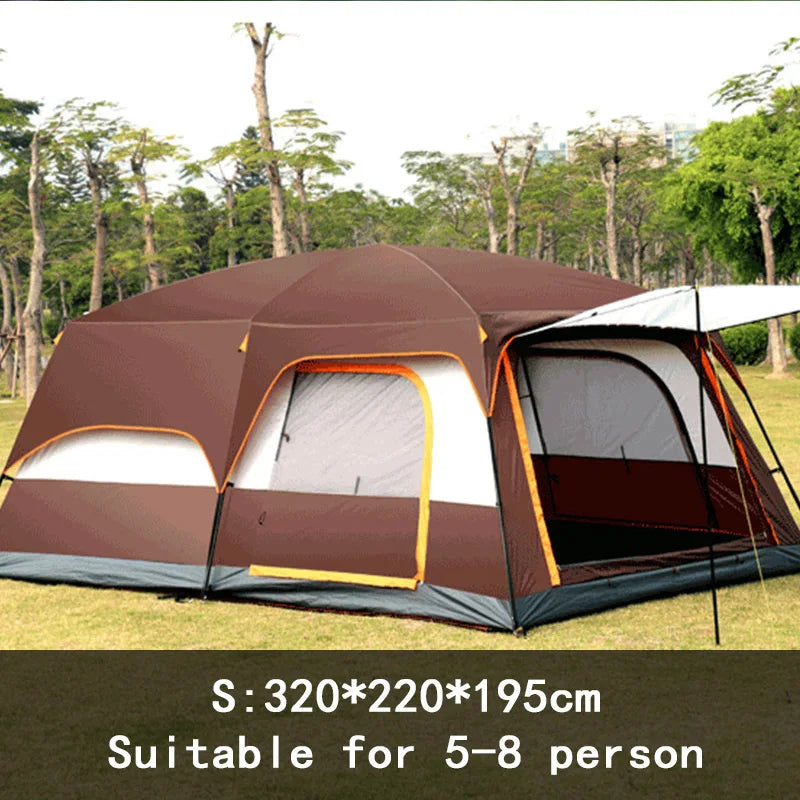 Family Camping Tent - 5-8 Person Double Layer Waterproof Shelter