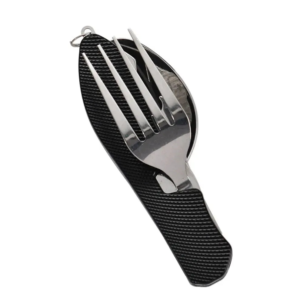 Foldable Camping Utensil Set - Stainless Steel Multi-Tool
