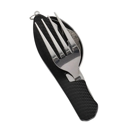 Foldable Camping Utensil Set - Stainless Steel Multi-Tool