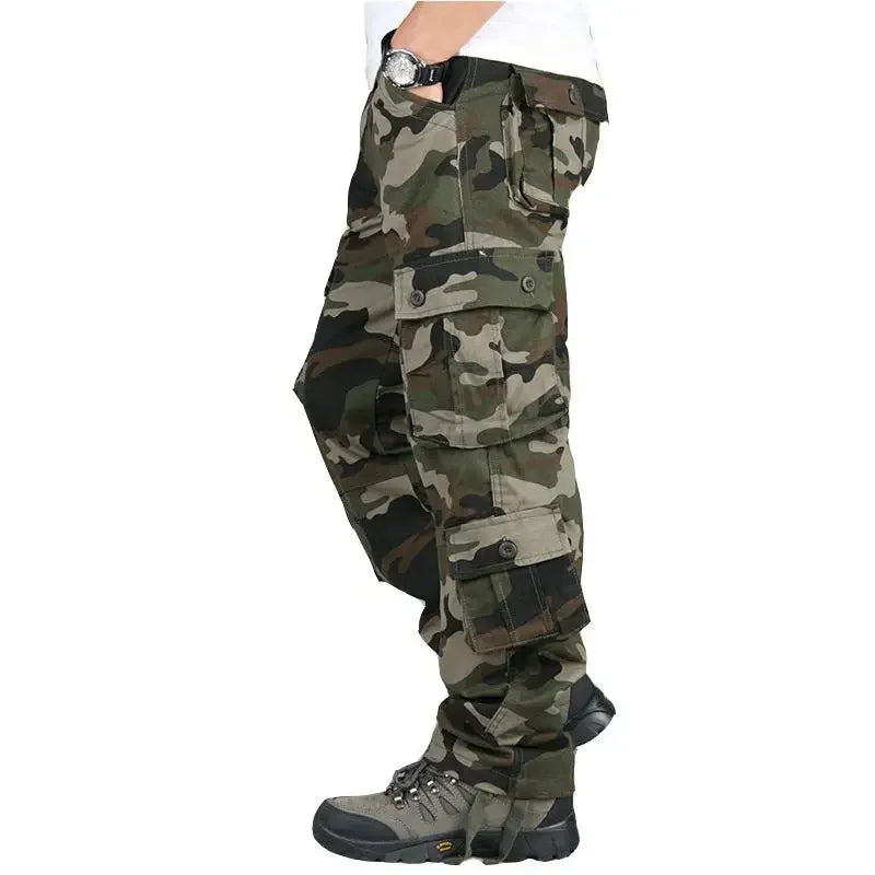 Men's Tactical Cargo Pants - Cotton Outdoor Work Trousers