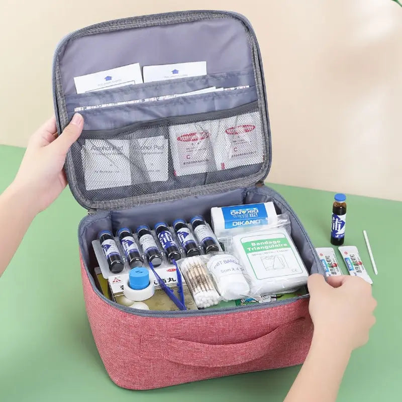 Premium Family First Aid Kit - Portable Travel Medical Storage Organizer