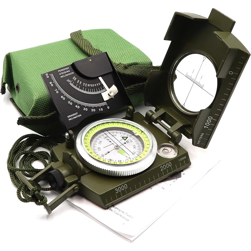 Professional Military Compass - Waterproof Metal Geological Navigation Tool