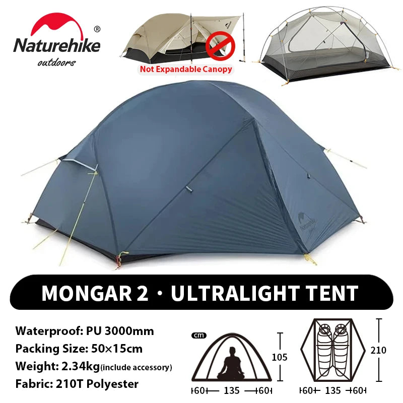 Naturehike Mongar UL PRO 2-Person Ultralight Camping Tent