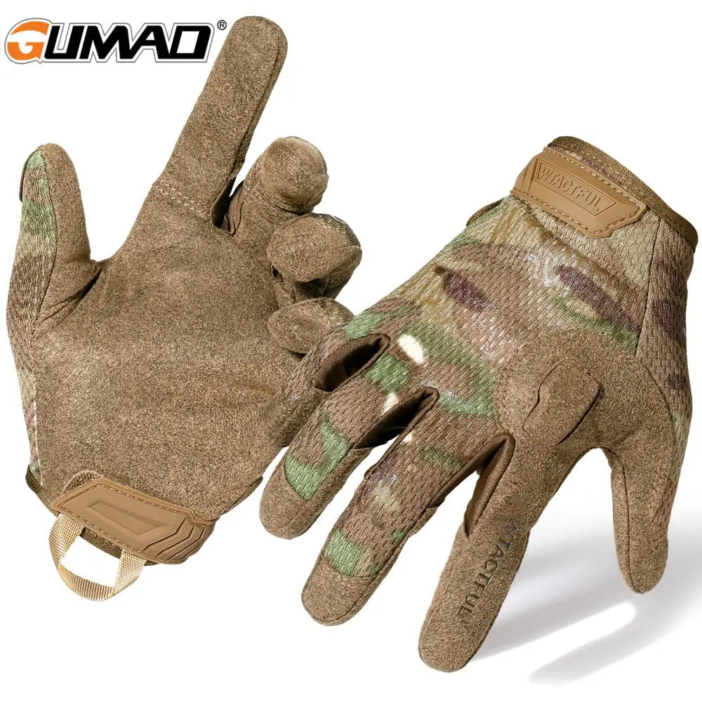 GUMAO Tactical Full Finger Gloves - Touch Screen Compatible Sports Gloves