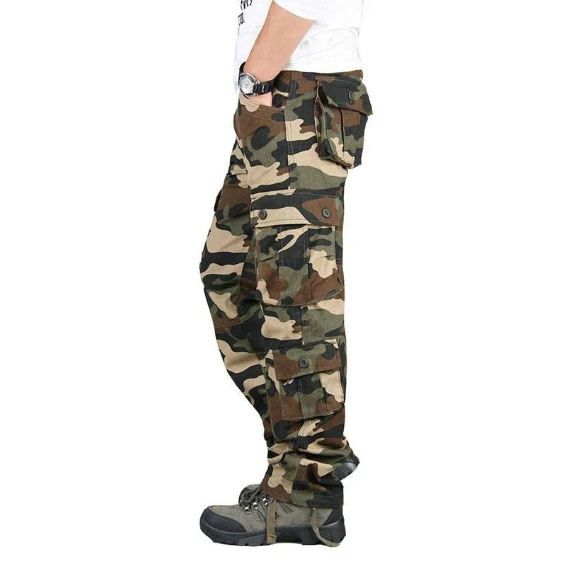 Men's Tactical Cargo Pants - Cotton Outdoor Work Trousers