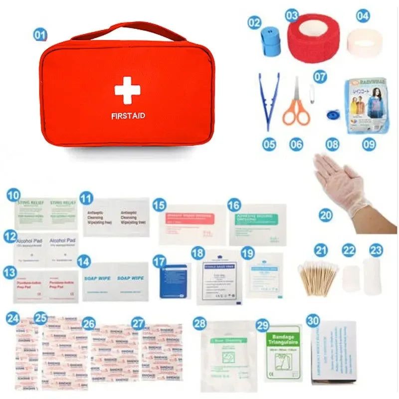 Professional Empty First Aid Kit - Large Portable Emergency Medical Bag