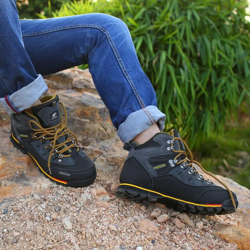 Men's Waterproof Hiking Boots - Breathable Outdoor Mountain Climbing Shoes