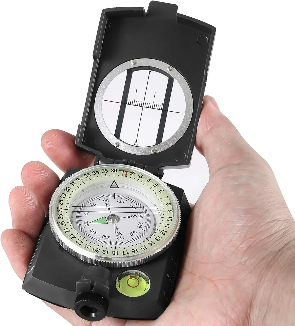 Professional Tactical Survival Compass - High Precision Metal Sight with Luminous Display