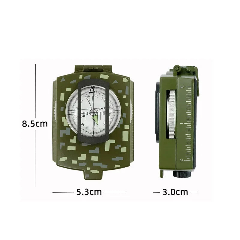 Professional Tactical Survival Compass - High Precision Metal Sight with Luminous Display