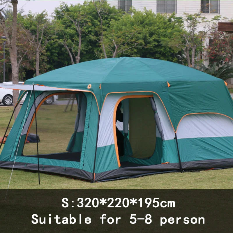 Family Camping Tent - 5-8 Person Double Layer Waterproof Shelter