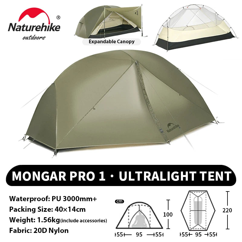 Naturehike Mongar UL PRO 2-Person Ultralight Camping Tent