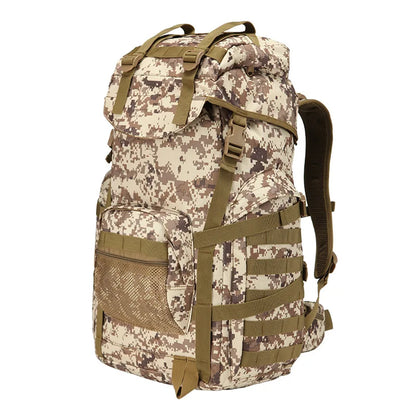 60L Tactical Camping Backpack - Waterproof MOLLE Hiking Rucksack