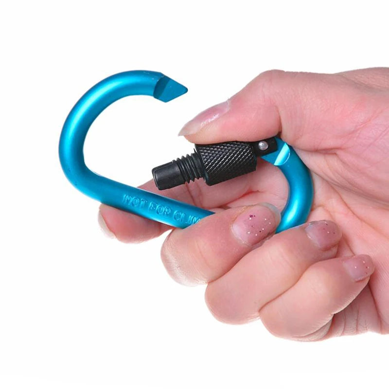 Professional Aluminum Carabiner Clips - 4 Pack Screw Gate Locking Carabiners