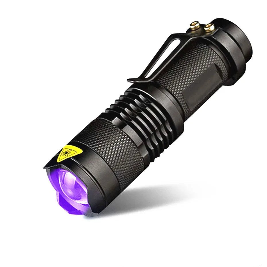 MJJC 395nm UV LED Flashlight - Portable Ultraviolet Torch with Zoom Function