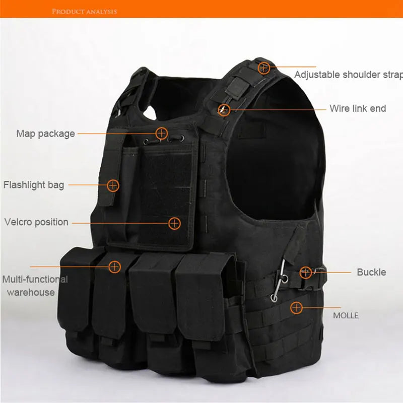 Professional Tactical MOLLE Assault Vest - Army Green