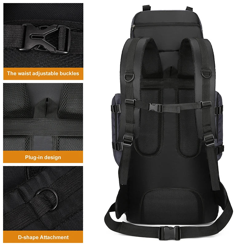 90L Military Tactical Backpack - Large Capacity Hiking & Camping Rucksack