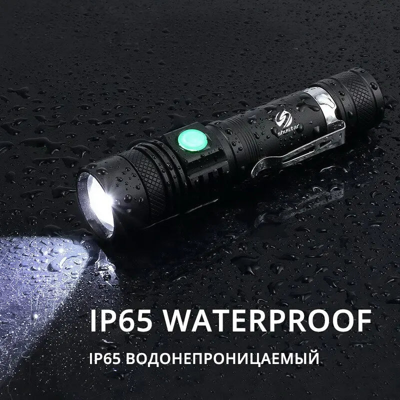Professional LED Flashlight - 1000 Lumen Rechargeable Tactical Torch