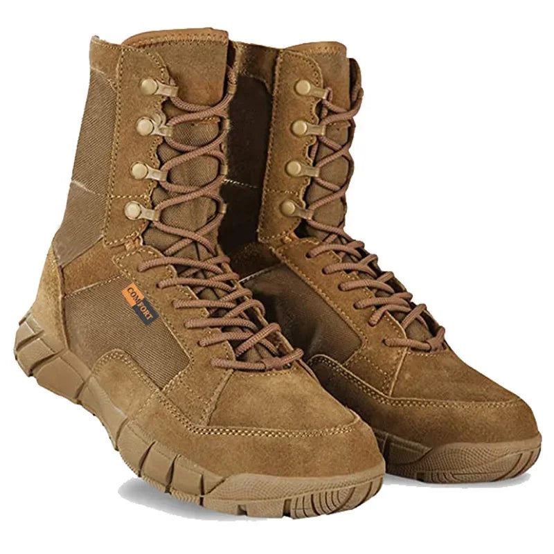 LOUIHAWK Men's Tactical Desert Boots - Mid-Calf Outdoor Combat Hiking Boots