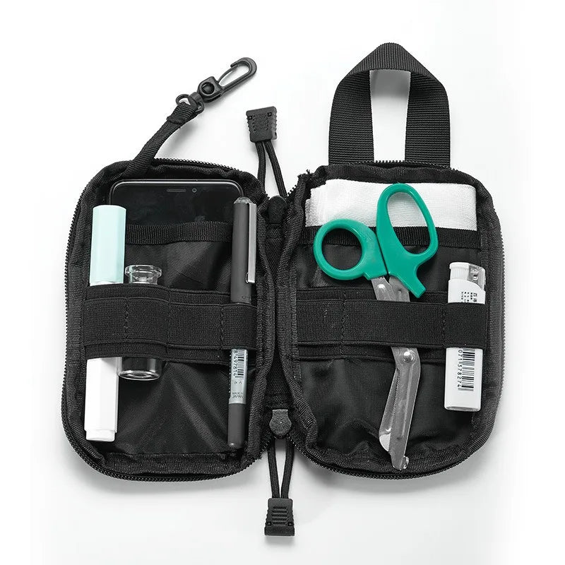 Tactical MOLLE First Aid Kit - Compact Emergency Medical Bag for Outdoor & Survival