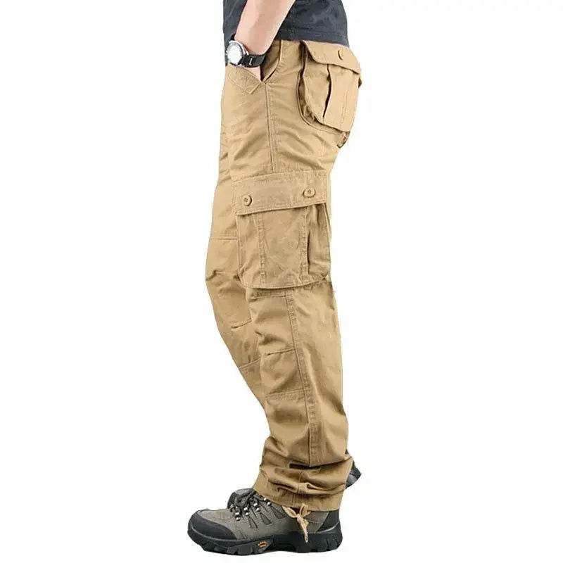 Men's Tactical Cargo Pants - Cotton Outdoor Work Trousers