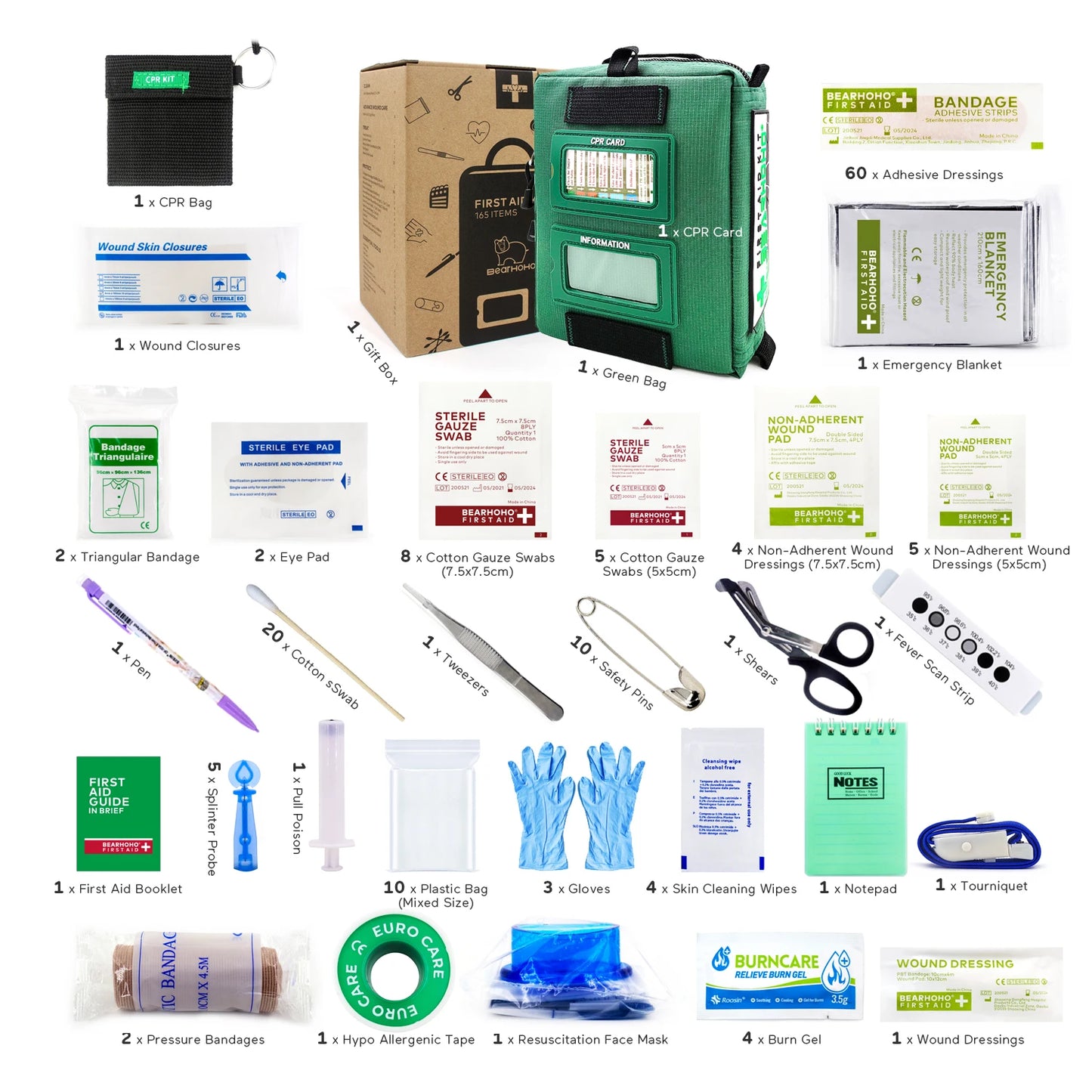 165-Piece Professional First Aid Kit with Emergency Medical Supplies