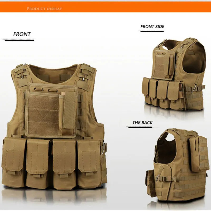 Professional Tactical MOLLE Assault Vest - Army Green