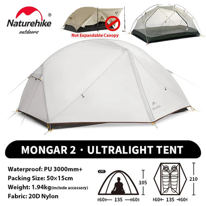 Naturehike Mongar UL PRO 2-Person Ultralight Camping Tent