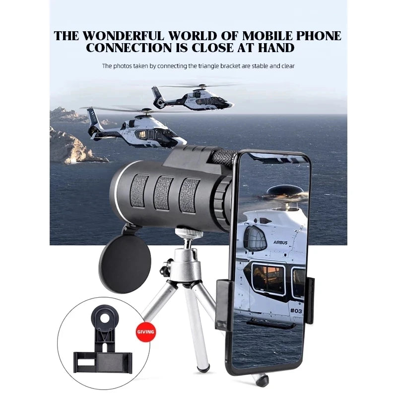 Professional 40x60 HD Monocular Telescope - Military Grade Zoom Binoculars