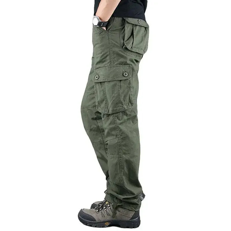 Men's Tactical Cargo Pants - Cotton Outdoor Work Trousers