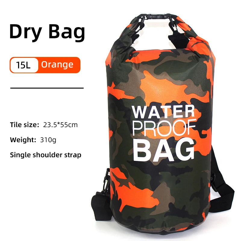 Waterproof Dry Bag Backpack - 30L/15L with Wet Separation Pocket